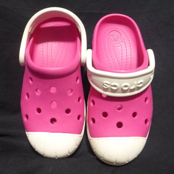 CROCS, girl's pink and white, size 10, GUC